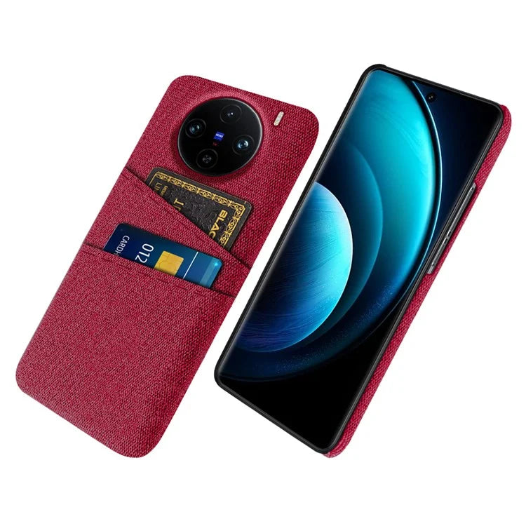 For vivo X100 Pro 5G Cell Phone Case Dual Card Slots Hard PC Back Shell