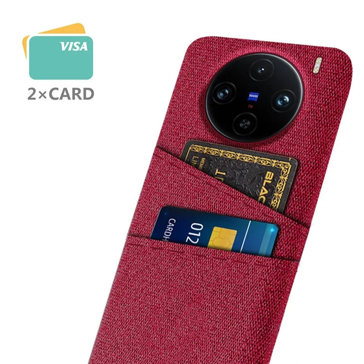 For vivo X100 Pro 5G Cell Phone Case Dual Card Slots Hard PC Back Shell