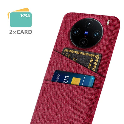For vivo X100 Pro 5G Cell Phone Case Dual Card Slots Hard PC Back Shell