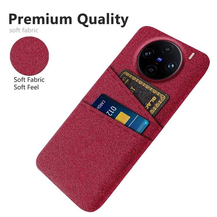 For vivo X100 Pro 5G Cell Phone Case Dual Card Slots Hard PC Back Shell