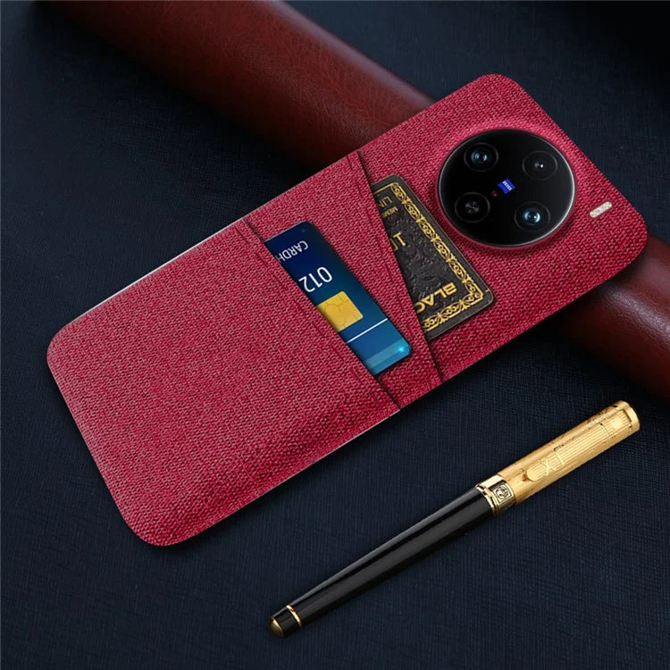 For vivo X100 Pro 5G Cell Phone Case Dual Card Slots Hard PC Back Shell
