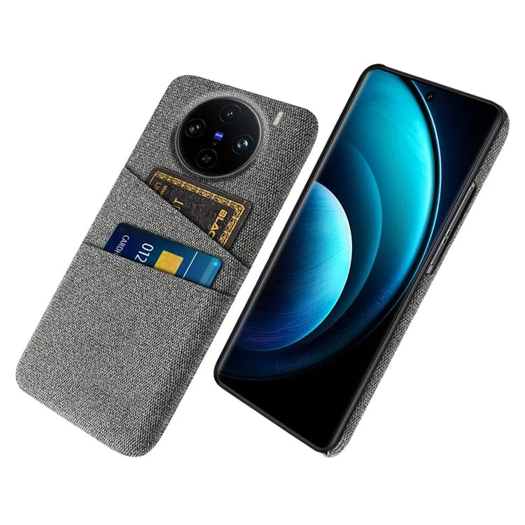 For vivo X100 Pro 5G Cell Phone Case Dual Card Slots Hard PC Back Shell