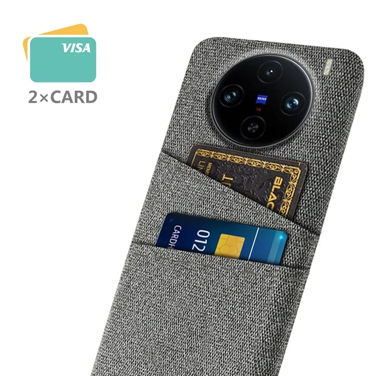For vivo X100 Pro 5G Cell Phone Case Dual Card Slots Hard PC Back Shell
