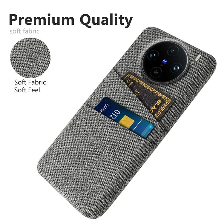 For vivo X100 Pro 5G Cell Phone Case Dual Card Slots Hard PC Back Shell