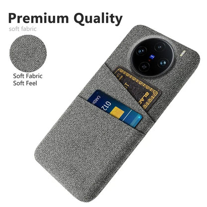 For vivo X100 Pro 5G Cell Phone Case Dual Card Slots Hard PC Back Shell