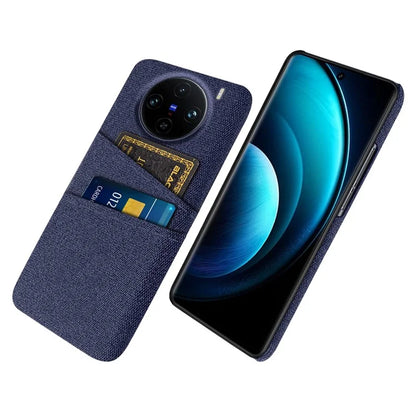 For vivo X100 Pro 5G Cell Phone Case Dual Card Slots Hard PC Back Shell