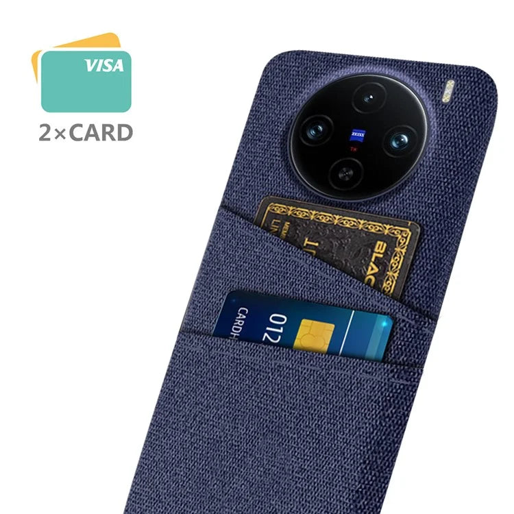 For vivo X100 Pro 5G Cell Phone Case Dual Card Slots Hard PC Back Shell