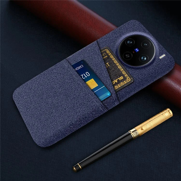 For vivo X100 Pro 5G Cell Phone Case Dual Card Slots Hard PC Back Shell