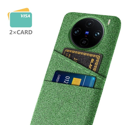 For vivo X100 Pro 5G Cell Phone Case Dual Card Slots Hard PC Back Shell