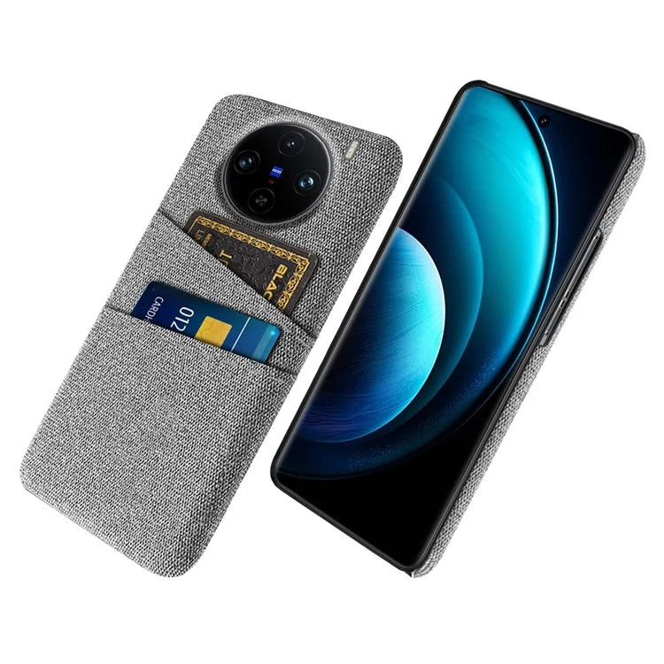 For vivo X100 Pro 5G Cell Phone Case Dual Card Slots Hard PC Back Shell