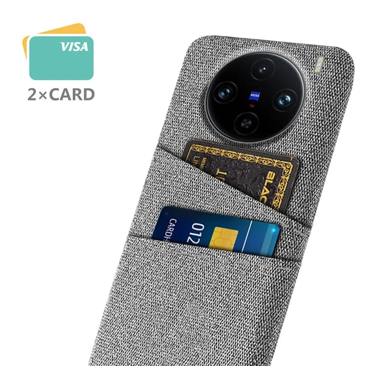 For vivo X100 Pro 5G Cell Phone Case Dual Card Slots Hard PC Back Shell