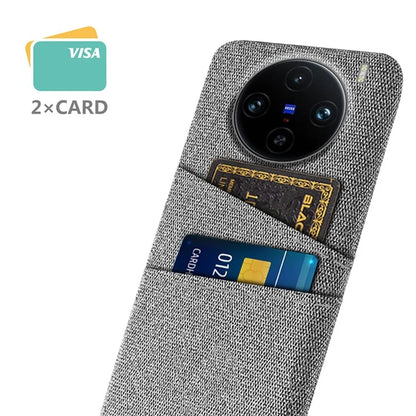 For vivo X100 Pro 5G Cell Phone Case Dual Card Slots Hard PC Back Shell