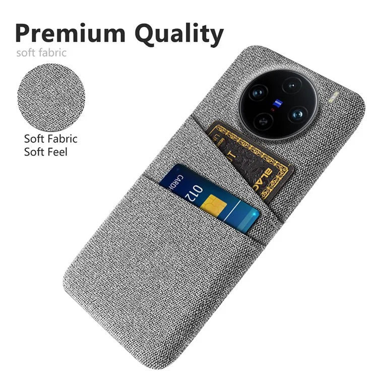 For vivo X100 Pro 5G Cell Phone Case Dual Card Slots Hard PC Back Shell