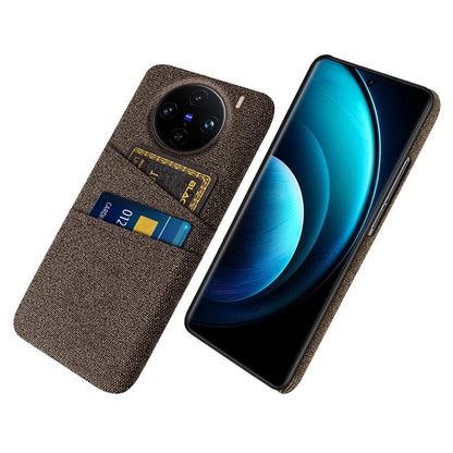 For vivo X100 Pro 5G Cell Phone Case Dual Card Slots Hard PC Back Shell