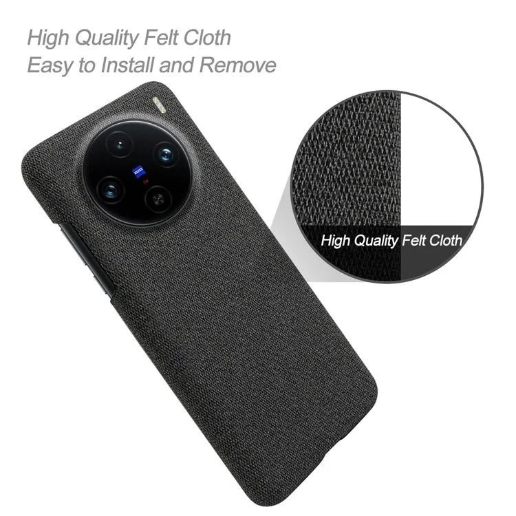 For vivo X100 Pro 5G Case PC+Cloth Shockproof Slim Phone Cover