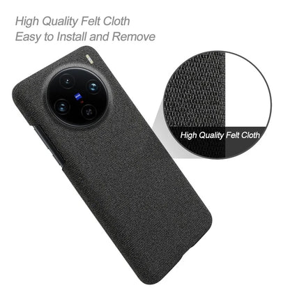 For vivo X100 Pro 5G Case PC+Cloth Shockproof Slim Phone Cover
