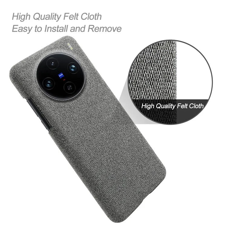 For vivo X100 Pro 5G Case PC+Cloth Shockproof Slim Phone Cover