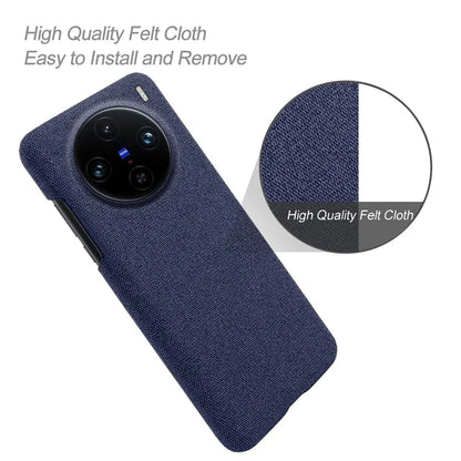 For vivo X100 Pro 5G Case PC+Cloth Shockproof Slim Phone Cover