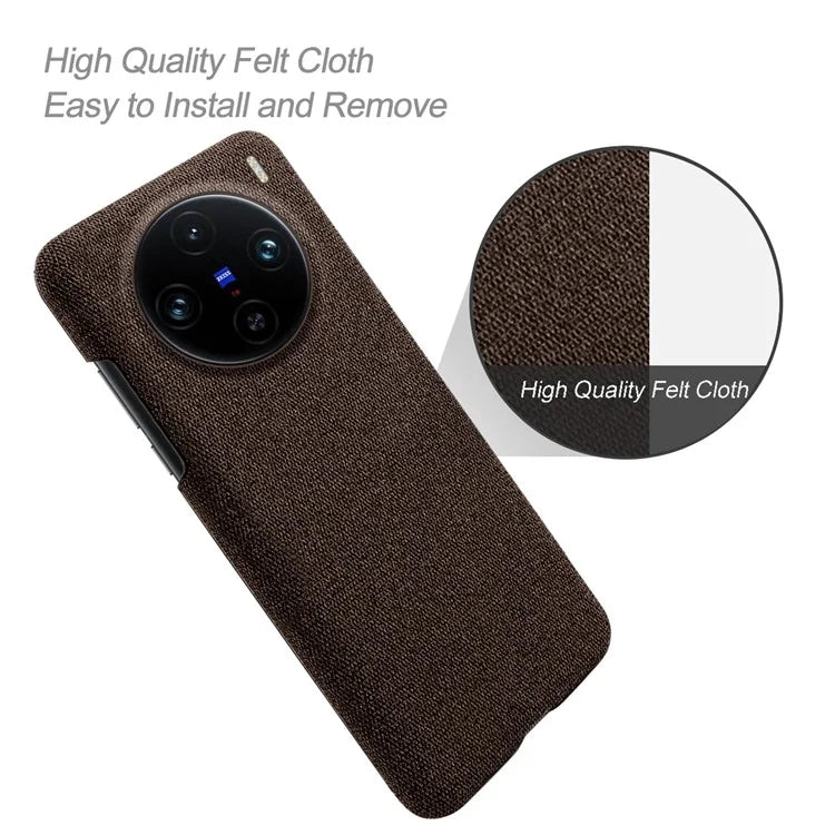 For vivo X100 Pro 5G Case PC+Cloth Shockproof Slim Phone Cover