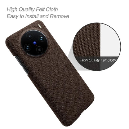 For vivo X100 Pro 5G Case PC+Cloth Shockproof Slim Phone Cover
