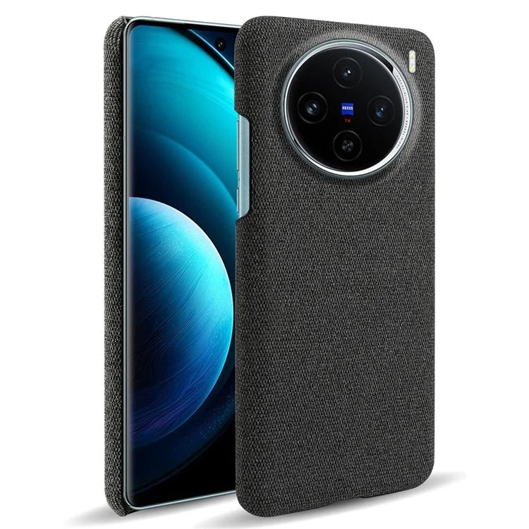 For vivo X100 5G Phone Case Cloth Texture Anti-slip Cover Solid Color