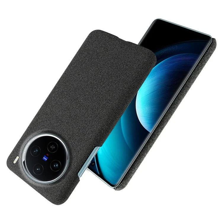 For vivo X100 5G Phone Case Cloth Texture Anti-slip Cover Solid Color