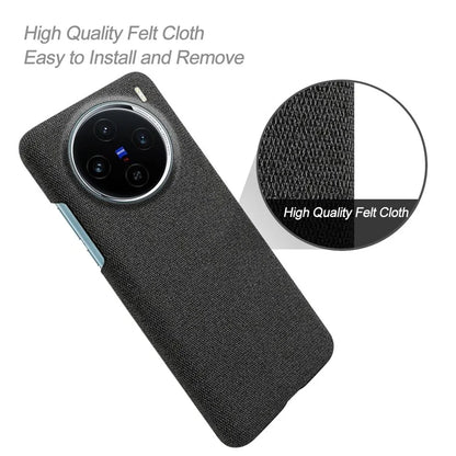 For vivo X100 5G Phone Case Cloth Texture Anti-slip Cover Solid Color