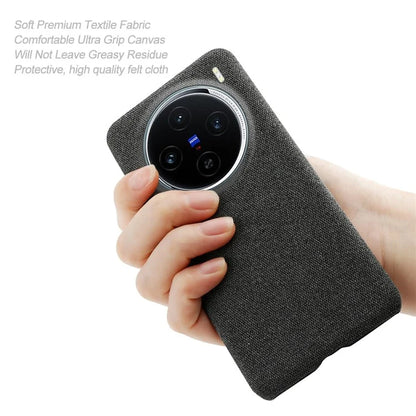For vivo X100 5G Phone Case Cloth Texture Anti-slip Cover Solid Color