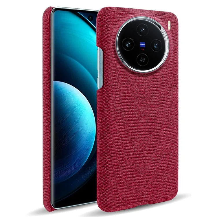 For vivo X100 5G Phone Case Cloth Texture Anti-slip Cover Solid Color