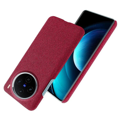 For vivo X100 5G Phone Case Cloth Texture Anti-slip Cover Solid Color