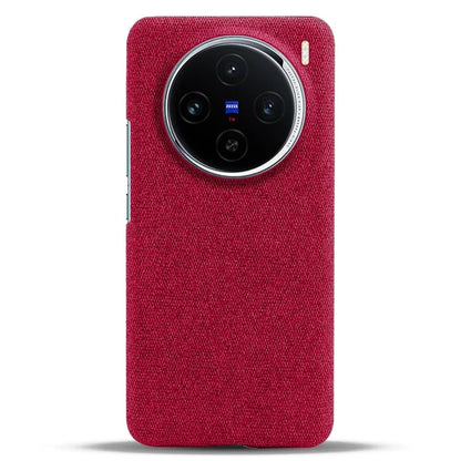 For vivo X100 5G Phone Case Cloth Texture Anti-slip Cover Solid Color