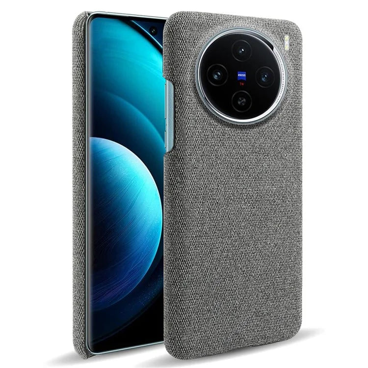 For vivo X100 5G Phone Case Cloth Texture Anti-slip Cover Solid Color