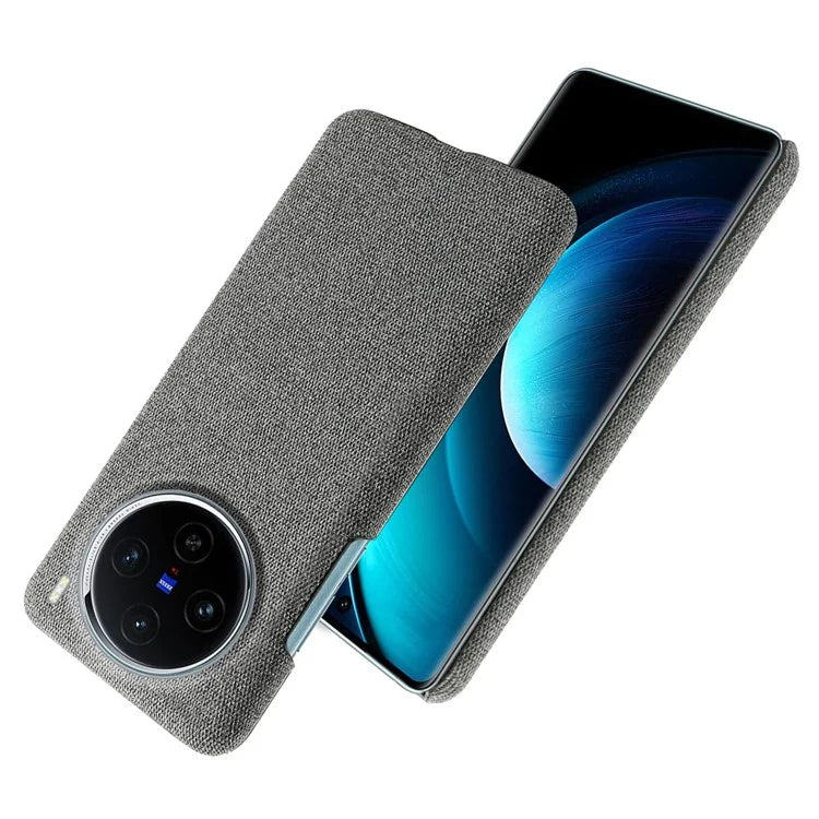 For vivo X100 5G Phone Case Cloth Texture Anti-slip Cover Solid Color