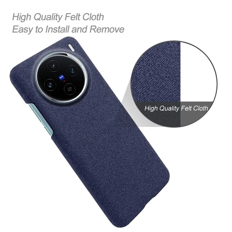 For vivo X100 5G Phone Case Cloth Texture Anti-slip Cover Solid Color