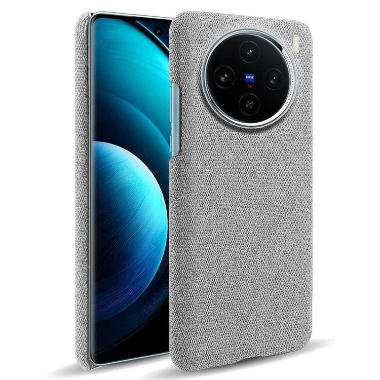 For vivo X100 5G Phone Case Cloth Texture Anti-slip Cover Solid Color