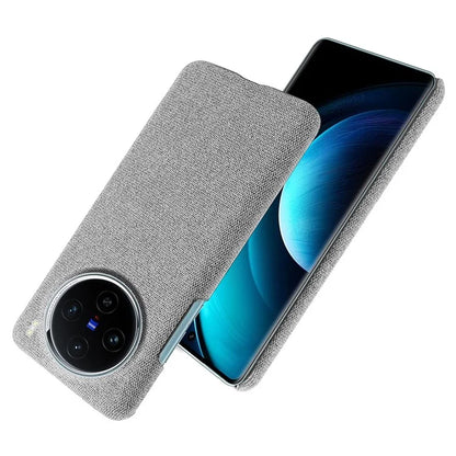 For vivo X100 5G Phone Case Cloth Texture Anti-slip Cover Solid Color