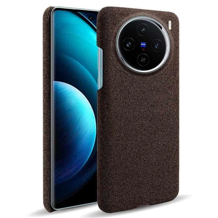 For vivo X100 5G Phone Case Cloth Texture Anti-slip Cover Solid Color