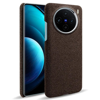 For vivo X100 5G Phone Case Cloth Texture Anti-slip Cover Solid Color