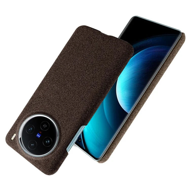 For vivo X100 5G Phone Case Cloth Texture Anti-slip Cover Solid Color