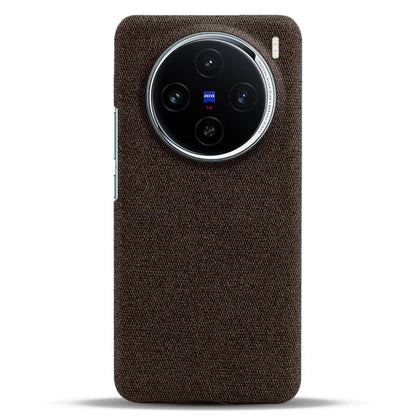 For vivo X100 5G Phone Case Cloth Texture Anti-slip Cover Solid Color
