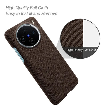 For vivo X100 5G Phone Case Cloth Texture Anti-slip Cover Solid Color