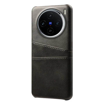 For vivo X100 5G Phone Case Leather Coated PC Cover with Dual Card Holder
