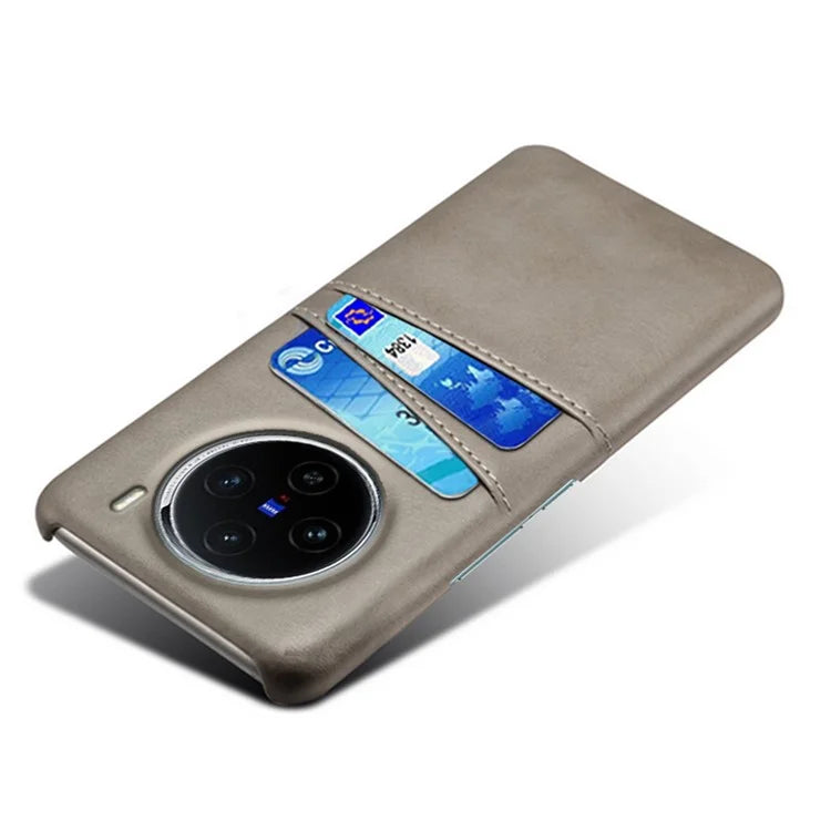 For vivo X100 5G Phone Case Leather Coated PC Cover with Dual Card Holder
