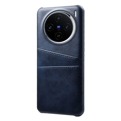 For vivo X100 5G Phone Case Leather Coated PC Cover with Dual Card Holder