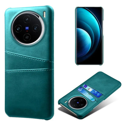 For vivo X100 5G Phone Case Leather Coated PC Cover with Dual Card Holder