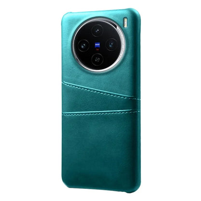 For vivo X100 5G Phone Case Leather Coated PC Cover with Dual Card Holder