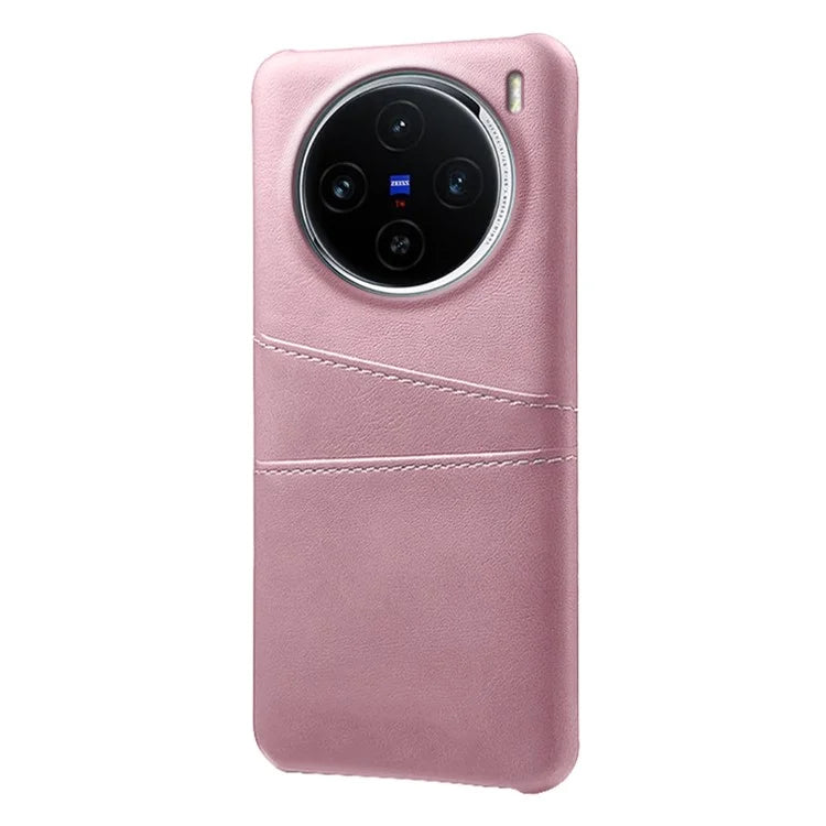 For vivo X100 5G Phone Case Leather Coated PC Cover with Dual Card Holder