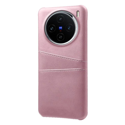For vivo X100 5G Phone Case Leather Coated PC Cover with Dual Card Holder