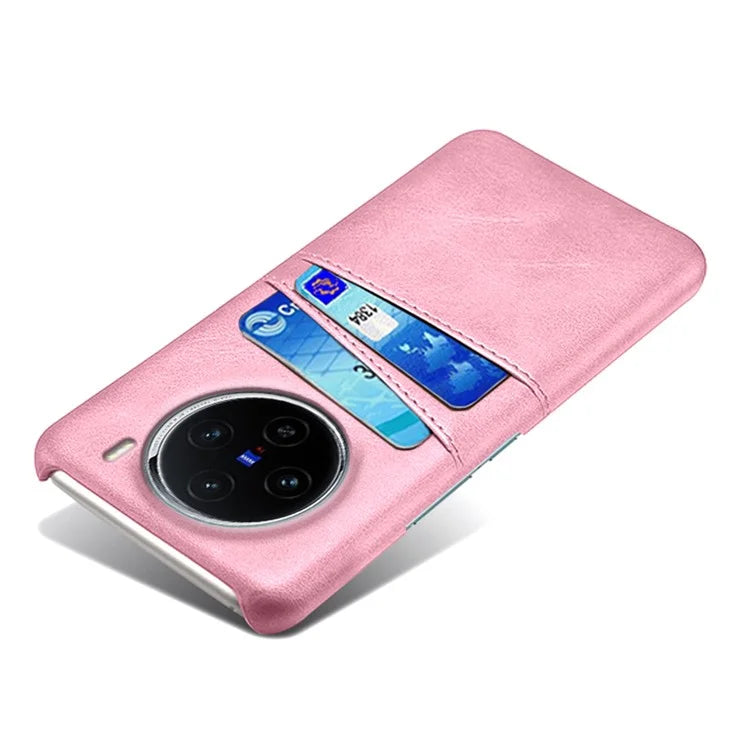 For vivo X100 5G Phone Case Leather Coated PC Cover with Dual Card Holder