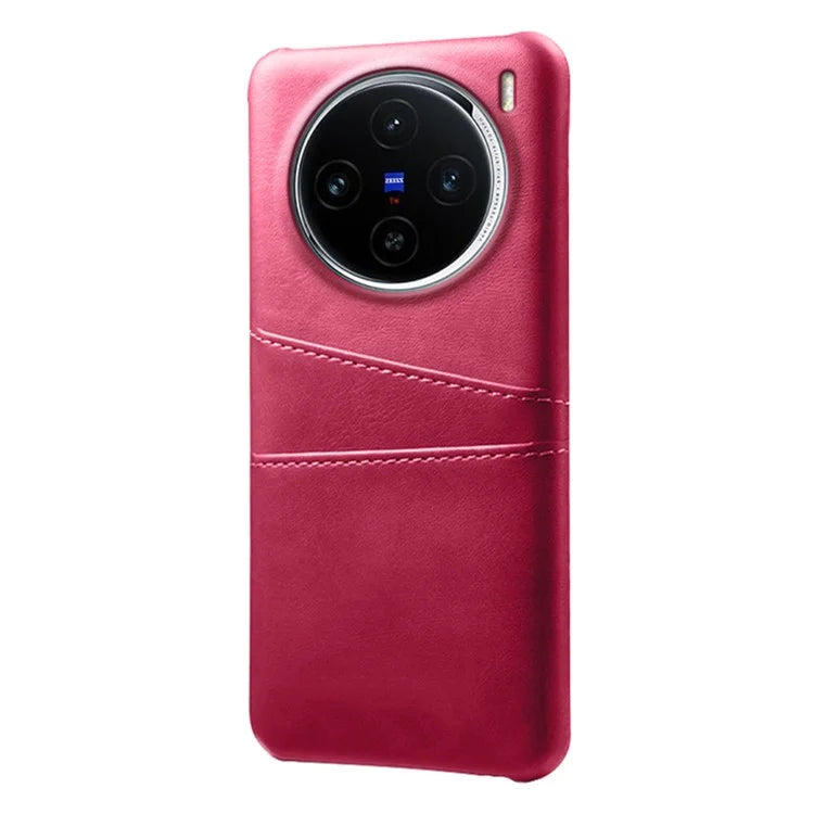 For vivo X100 5G Phone Case Leather Coated PC Cover with Dual Card Holder